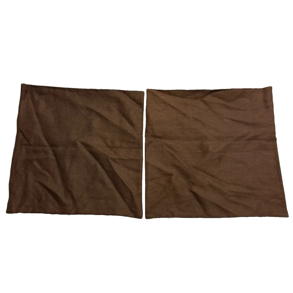Lot Of 2 Pottery Barn Throw Pillow Covers Fall 18x18 Brown Button Closure